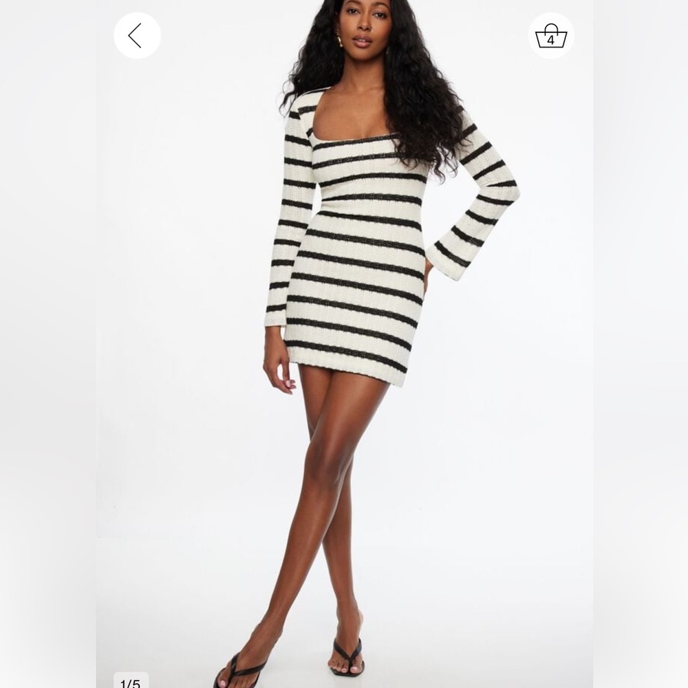Crotchet Black and White Mini Dress